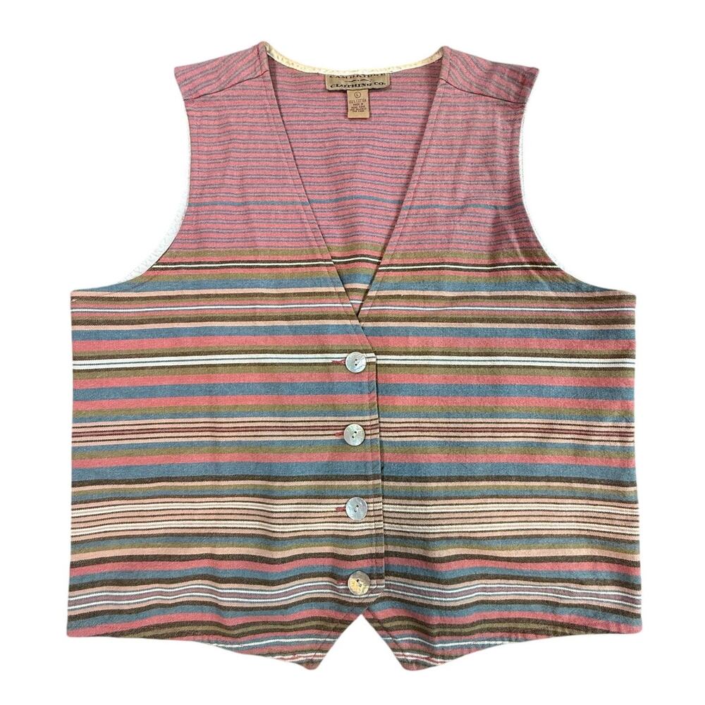 Vintage Rare Cambridge Clothing Company Multicolor Striped Vest Size L